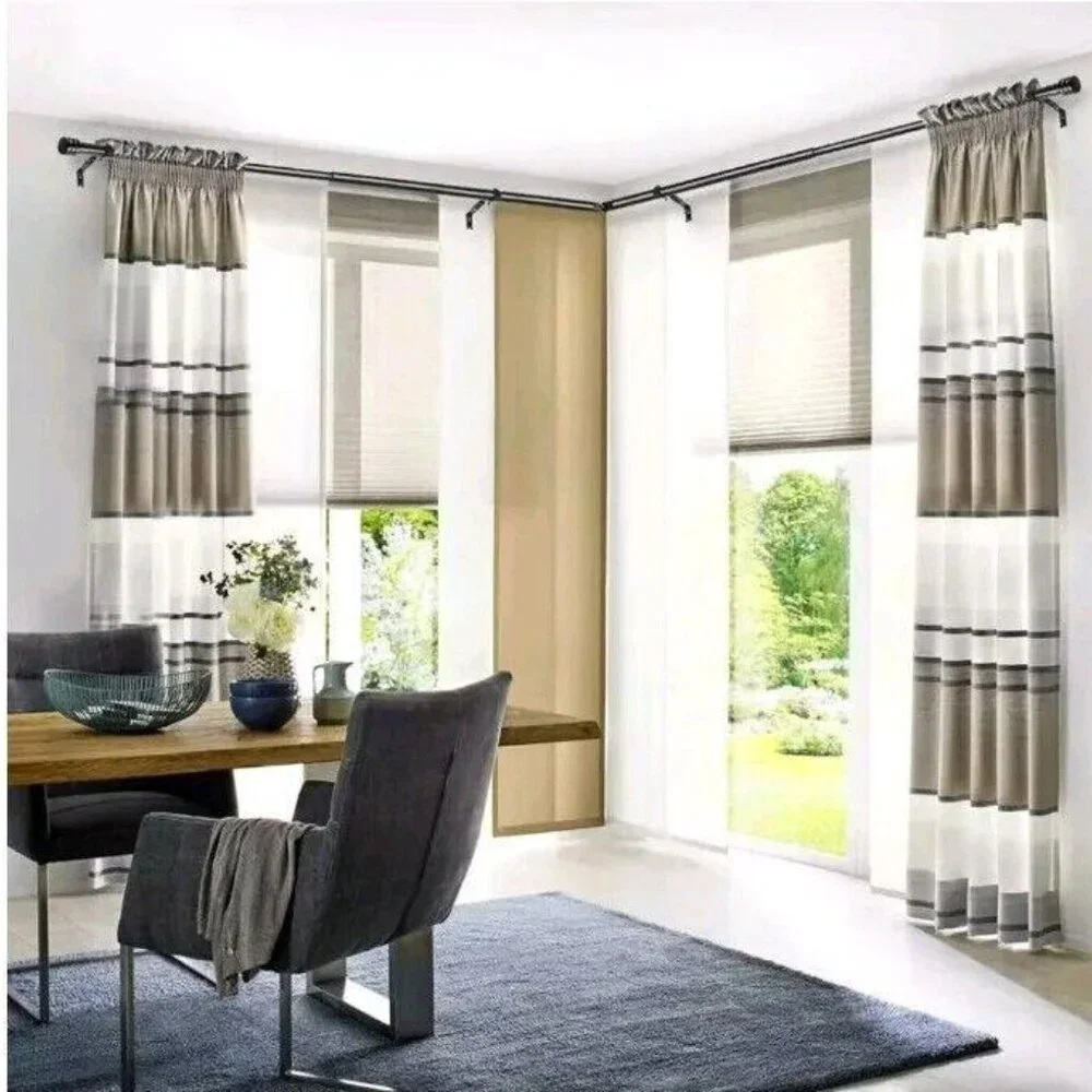 1 Inch Splicing Corner Window Curtain Rods Set, 32-86 Inch Heavy 32-86